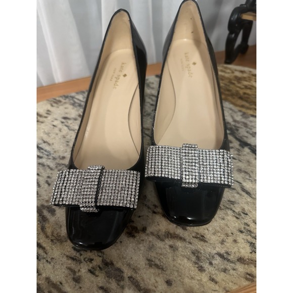 kate spade new york Shoes - Kate Spade Dinah Bow Rhinestone Square Toe Block Heel. Party Shoes